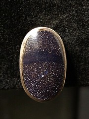 Antique Taxco Sterling Silver Purple Goldstone Gemstone Earrings .5 Inches 10…