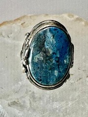 Art Nouveau ring Floral Art Deco leaves band Size 4.25 Sterling Silver women gir
