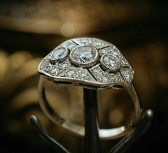1.00 Ct Art Deco Style Lab-Created Diamond Engagement Wwdding Ring In 925 Silver
