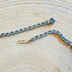Regal Necklace VTG Jewels Austrian Crystal Rhinestone Art Deco Blue Choker 15″
