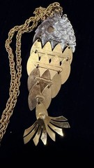 Vintage Tancer II Articulated Koi Fish Statement Necklace in Gold and Silver To