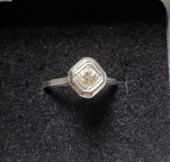 Antique Belais 18k White Gold 4mm Diamond Solitaire Ring Sz4 Art Deco Gorgeous!!