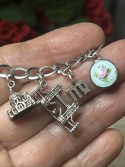 57. Vintage Silver 950 925 800 Mix 13 Dangle Charm Bracelet 7″, 22.8g