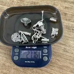 Vtg sterling silver charm lot train boat italian horn wagon dancer etc