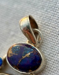 Vintage Boho-Chic Sterling Silver 925 Multicolor Bohemian Style Pendant