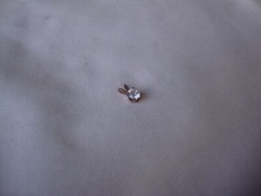 VINTAGE 1970-80s CHILD’S 5MM CLEAR CUBIC ZIRCONIA 14KT GOLD FILLED PRONG PENDANT