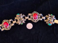 Vintage Ornate BOHO CHIC Gypsy Bracelet 7″ extended length – b1108