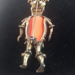 Vintage Selro Selini African King Warrior Figural Man Rhinestone Brooch Pin RARE