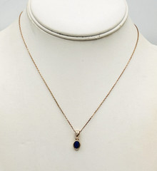 Demdaco Rose Gold Tone Petite Lapis Lazuli Pendant Necklace 16 in