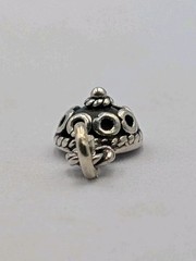 Vintage 925 Sterling Silver Bali Flower Dome Charm Small Half Bead 1.1g Filigree