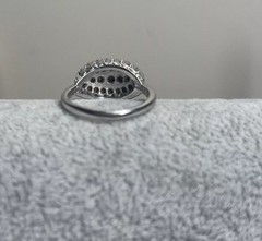 18k White gold HGE Heavy Gold Electroplated Cz Rhinestone Ring Vintage Size 7