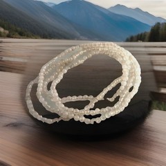 Pink Chalcedony Strand Beaded Necklace 32″in long