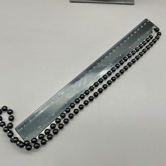 Monet Necklace Womens Black Silver tone Vintage Beaded Strand Classic 26 Inch