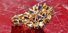 14k yellow gold pendant 4.00ct ceylon sapphire charm handmade 1920s antique 3.2g