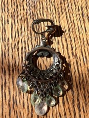Lia Sophia Vintage Antique Gold Tone Chandelier Clip-On Earrings with Green Crys