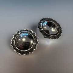 Vintage Sterling SW Style Circular Clip On Earrings/Bold/Drama/Everyday/1.25”