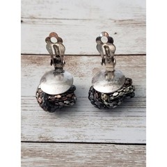 Vintage Clip On Earrings Multi Tone Metal Twist 1″