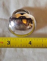 Large Silver Tone Domed Round Signed Crown Trifari Ring Size 7.5