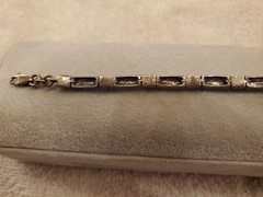 Vintage 925 sterling marcasite bracelet With Cz. Really Nice Piece. 7 1/4″ Long