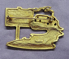 AJC Pin Brooch Real Estate Sold Sign Red Enamel Realtor Sign Pin Back Used
