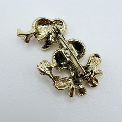 Gold-Tone Enamel French Poodle Dog Pin Brooch Vintage
