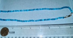 103 ct London Blue Topaz Faceted Gemstone Bead Sterling Silver Vintage Necklace