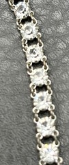 Vintage Art Deco Open Back Crystal Tennis Necklace Silver Tone Y Drop Choker