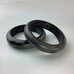 Lot of 5 Vintage Boho Bracelets, Stone, Leather, Brass, Copper
