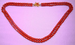 Double Strand ☆ Round Faceted ☆ Terracotta ☆ Glass Bead ☆ Necklace & Earrings