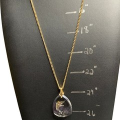 Vintage Intaglio Glass Sailfish Pendant Rare