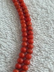 Antique Genuine Natural 100% Undyed Red Mediterranean Coral Beads Necklace