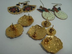 Vintage Earrings 1980’s 1990’s Pierced Enamel Women’s Jewelry Retro