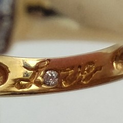 14k Yellow Gold Ring Large CZ Size- 6 Love Multi Gemstone 4.3 Grams
