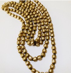 Vintage Miriam Haskell Faux Pearls ‘Russian Gold’ Finish – Double Strand – VGUC