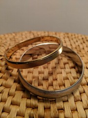 Monet Bracelet Lot Brushed Gold Tone Silver Tone Bangle