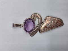 Vtg Southwestern Style Pendant 950 Silver Features Engraved Holster w/ Belt