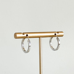 Vintage 925 Sterling Silver Simple Plain Simple Ladies Huggie Hoop Earrings
