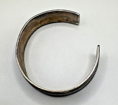 Vintage 925 Sterling Silver Wide Cuff Bracelet Rope Border Design 22.1g Unisex