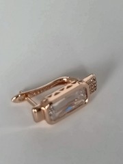 Vintage 1990-s 14 Ct Rolled Gold Zircons Earrings-Hallmarked 585 RG