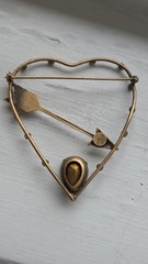 Vintage RARE Joseff of Hollywood Eros’ Arrow Heart Brooch Signed Estate
