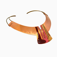 Modernist Statement Necklace • Avant-Garde Copper & Brass Choker • 1-of-1 Signed