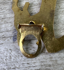 Vintage Unbranded Small Brass Fox Terrier Scarf Clip 1”X 1”