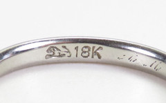 Antique Art Deco Wedding Band 18KW Ring Size 6 UK-L1/2 2.38 MM Wide dtd 1952
