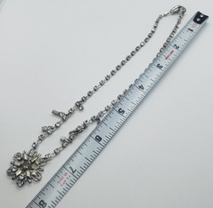 Vtg Glamour Jewels By Lustern Rhodium Plated And Rhinestone Necklace Set In Box