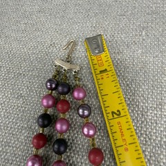 Vintage Necklace Multi Strand Pink Purple Beads Japan Adjustable Length READ