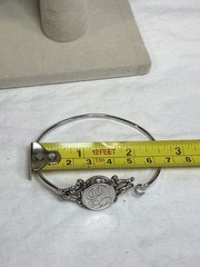 Vintage Avon 1970s Monogram Silvertone Locket Bracelet