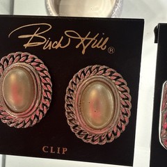 Four Pair lot of vintage Birch Hill clip on earrings. lot deadstock 90s vtg