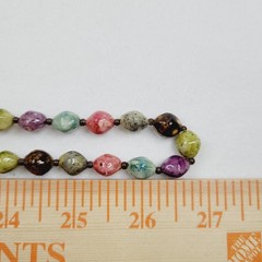 Vintage Acrylic Lucite Beaded Necklace Multicolor Artsy Watercolor 54″ Long