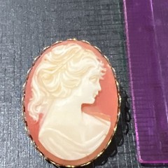 Vintage Cameo Brooch 1.5 In