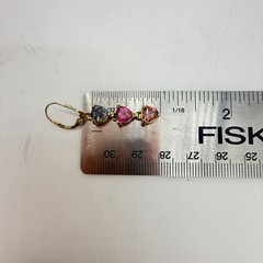 14K Yellow Gold Mystic Pink Topaz Leverback Earrings Stamped VA